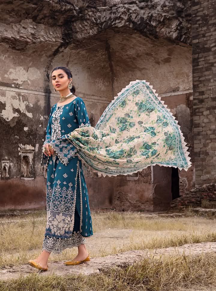 ZAINAB CHOTANI chikankari cotton embroidered unstitced 3pc