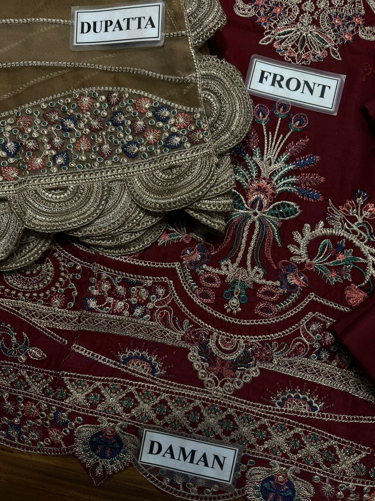 JAZMIN embroidered luxury cotton unstitced 3pc