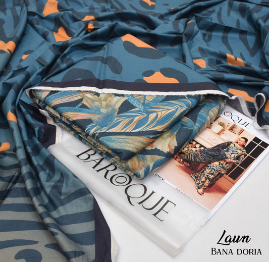 BAROQUE lawn bana doria all over unstitched 3pc