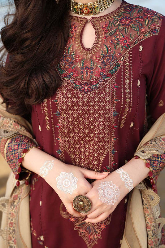 JAZMIN embroidered luxury cotton unstitced 3pc
