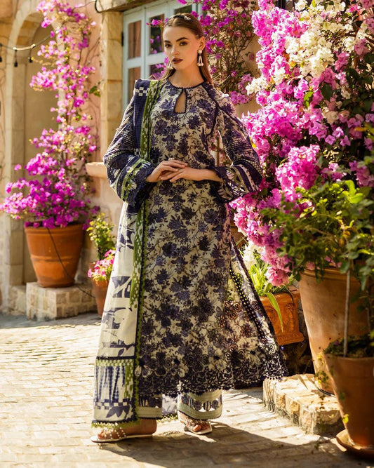 ELAF chikankari & sequence embroidered lawn unstitched 3pc