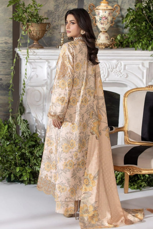 IMROZIA lawn chikankari embroidered patch work unstitched 3pc