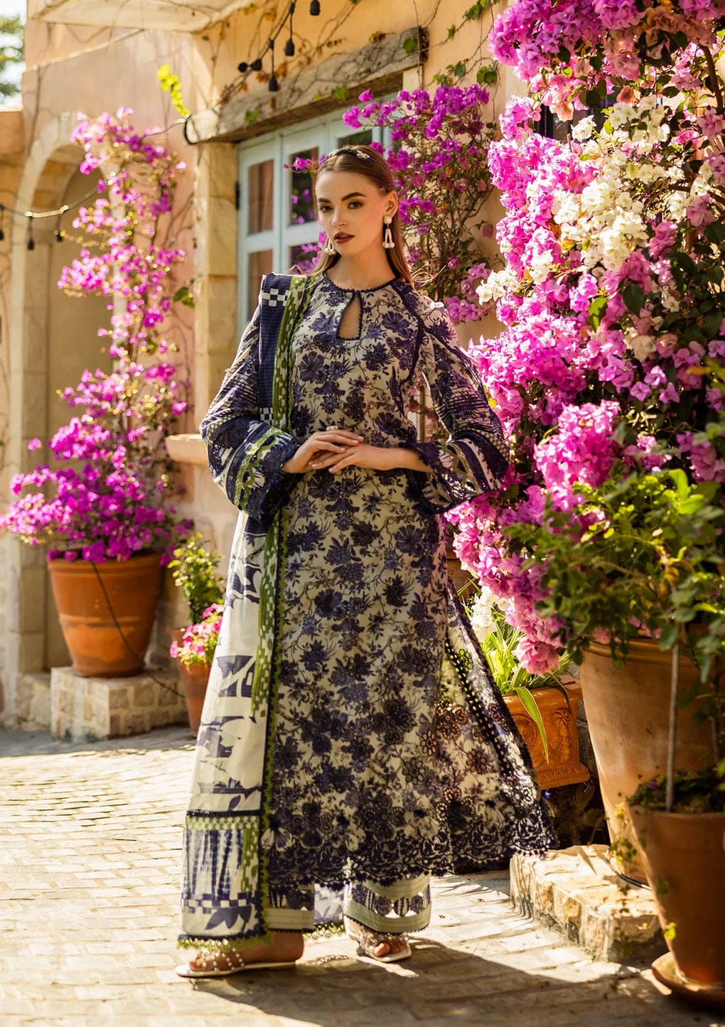 ELAF chikankari & sequence embroidered lawn unstitched 3pc