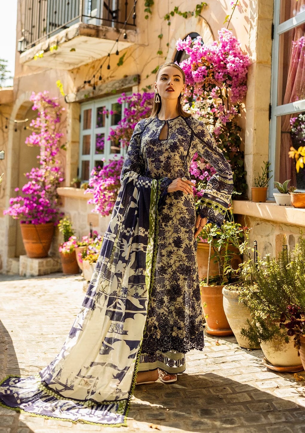 ELAF chikankari & sequence embroidered lawn unstitched 3pc